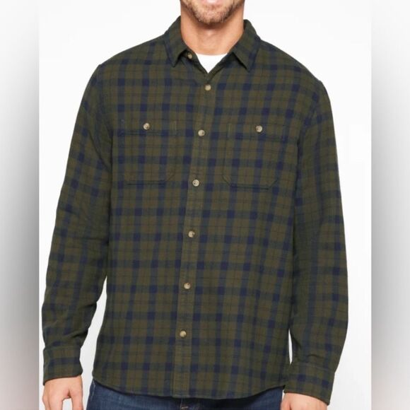 ALESBURY Fireside Brushed Flannel Green Medium SH Stitch Fix Nwt - Picture 1 of 3